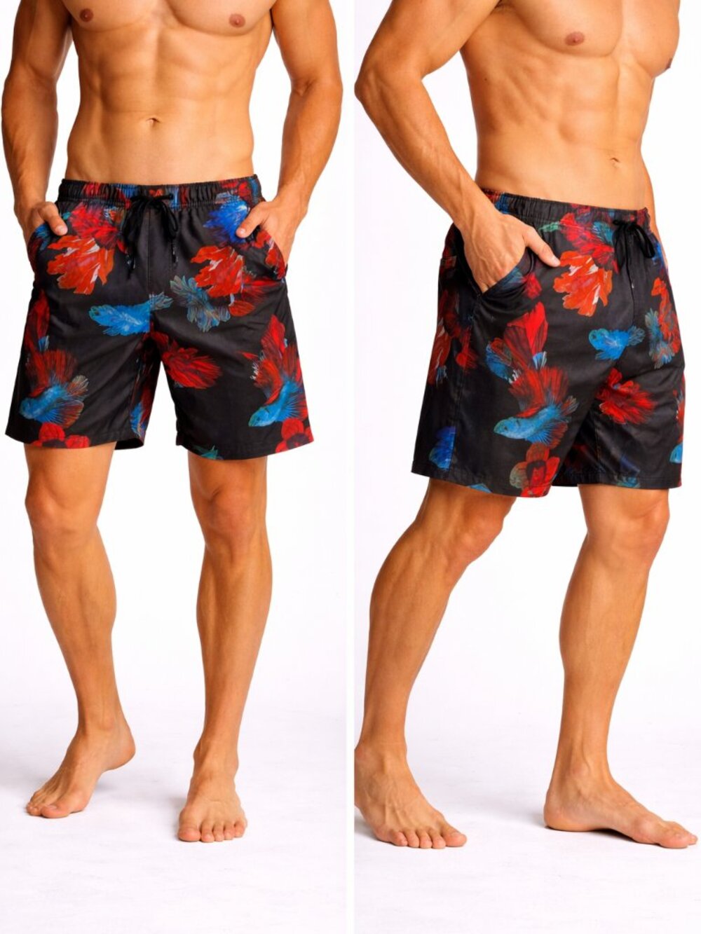 INCERUN Men’s Tropical Fish / Floral Printed Shorts – China Size 4XL - NWT